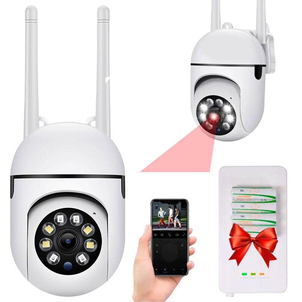 Вулична IP камера NJ PRO + Подарунок ДБЖ для камери BBU15-DT / Поворотна WIFI камера спостереження, фото 1