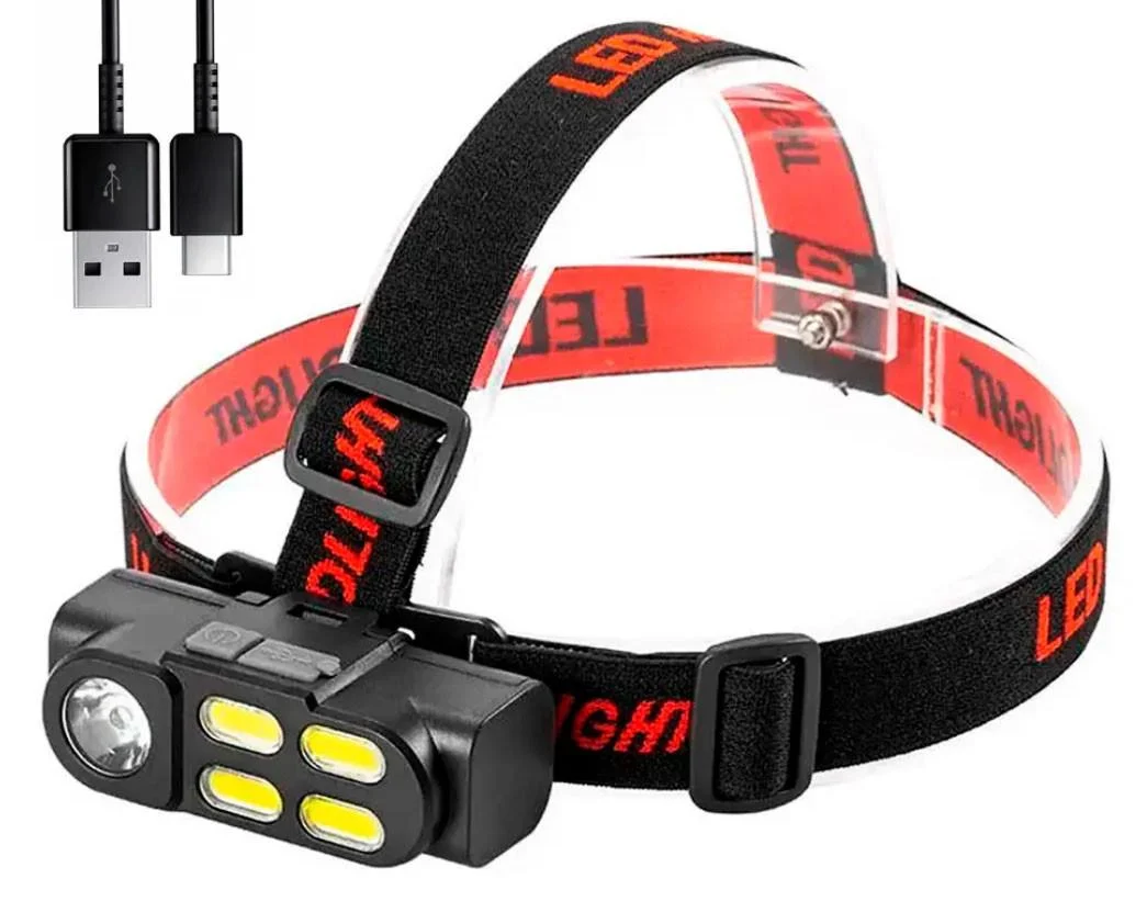 Ліхтар налобний універсальний KX-211 акумуляторний яскравий потужний ліхтарик на голову XPE+COB USB, фото 1