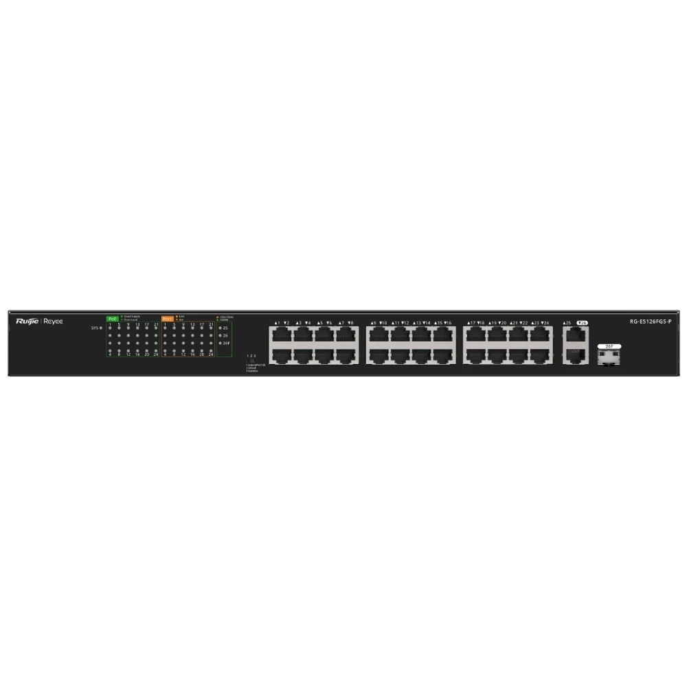 26-портовий 10/100 МБ некерований PoE Ruijie Ruijie Reyee RG-ES126FGS-P