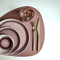 Керамічна рожева тарілка для подачі Тарілка 25 см Рожева тарілка Стильні тарілки Посуд для ресторану