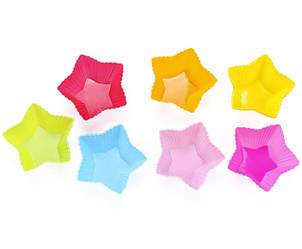 Форма для кексу Зірочка силіконова 7х3,2 см 1 шт. Помаранчевий