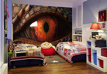 Дитячі Фото Шпалери з драконом "Червоне око дракона" - Будь-який розмір! Читаємо опис!