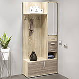 Передпокій із дзеркалом Рів'єра Венге темний, Дуб молочний (90х38х200) Еверест, фото 4