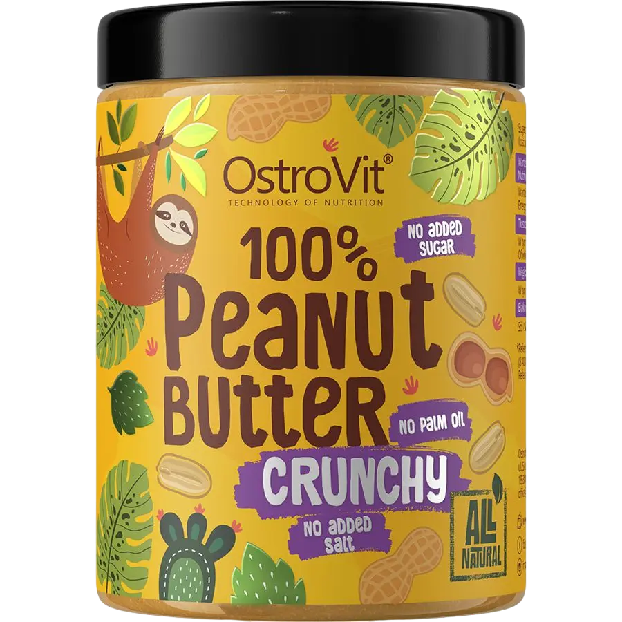 Арахісове масло 100% Peanut Butter OstroVit 1000 g Crunchy