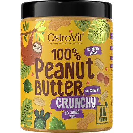 Арахісове масло 100% Peanut Butter OstroVit 1000 g Crunchy, фото 1