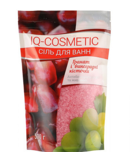 Сіль для ванн IQ-Cosmetic гранат+виноградні кісточки 500г (4820049382488)