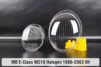 Скло фари Mercedes-Benz E-Class W210 Halogen (1999-2003) рест ліве