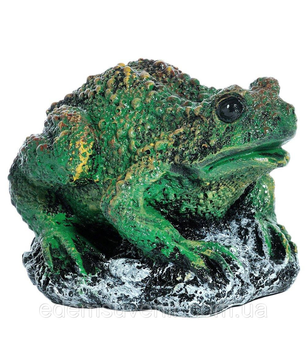 Садова фігура Жаба болотна (11х15х12 см), фігурка жаби з полістоуну, садові статуетки, садово-паркові фігури
