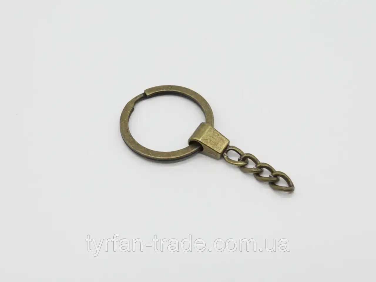 Кільце для брелока 30 мм із ланцюжком стара латунь