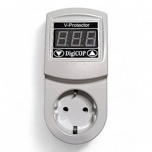 Реле напруги (барєр) 10А розетковий цифровий із заземленням