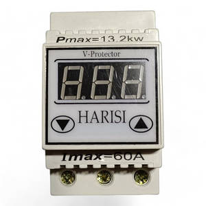 Реле напруги (барєр) 60А "S" на DIN-рейку цифровий Harisi