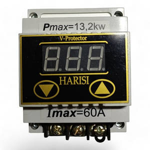 Реле напруги (барєр) 60А на DIN-рейку цифровий Harisi (ліфт)