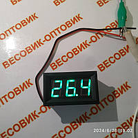 Вольтметр 30V (зелений) цифровий автомобільний вольтметр 4-12-24-30v