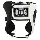 Шолом боксерський у мексиканському стилі шкіряний Top King 9482 розмір S White-Black, фото 3