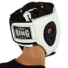 Шолом боксерський у мексиканському стилі шкіряний Top King 9482 розмір S White-Black, фото 10