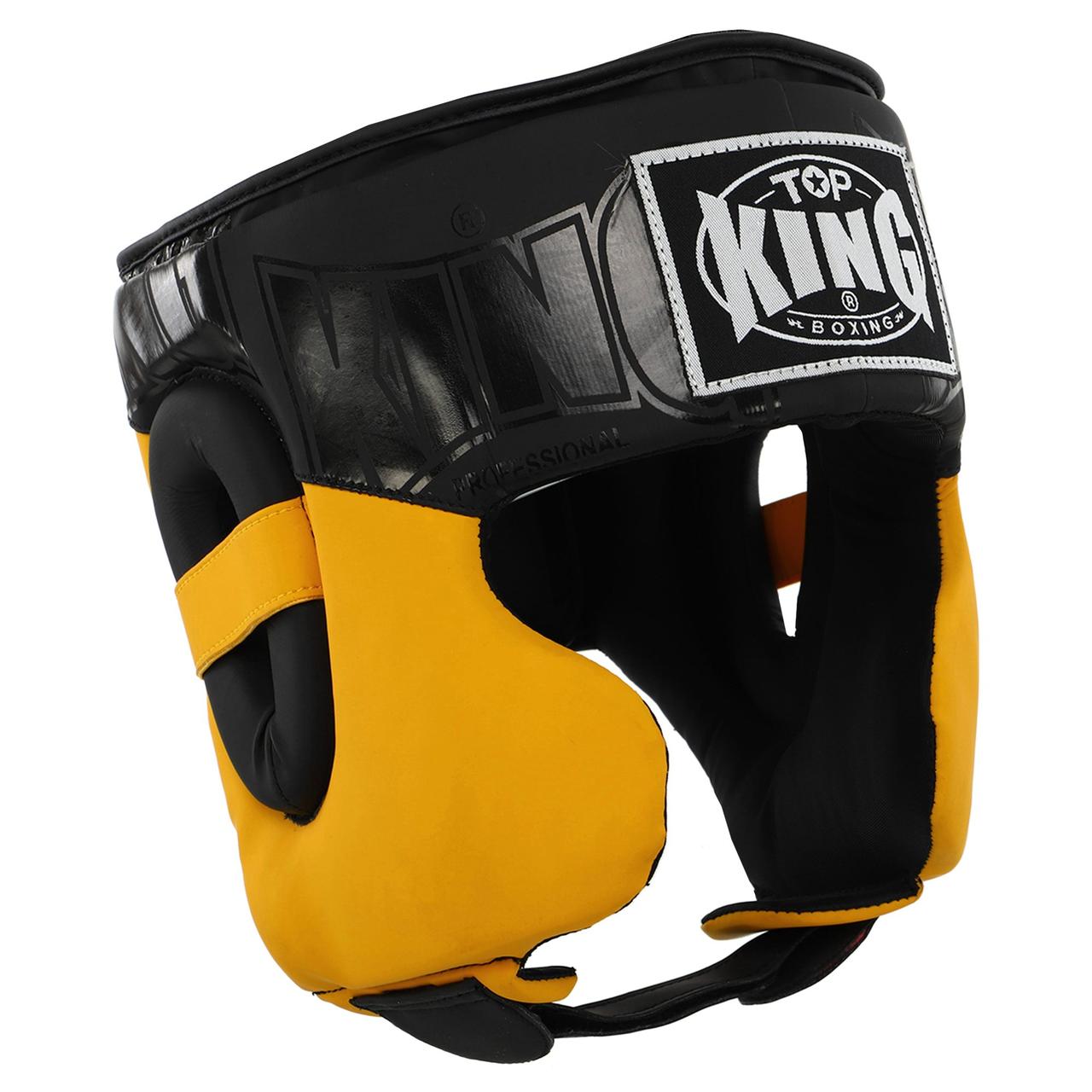 Шолом боксерський у мексиканському стилі Top King 9794 розмір L Black-Yellow, фото 1