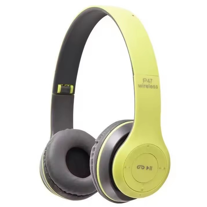 Безпровідні навушники з мікрофоном Wireless Headphone P47 |SD Card| Салатовий 9648, фото 1