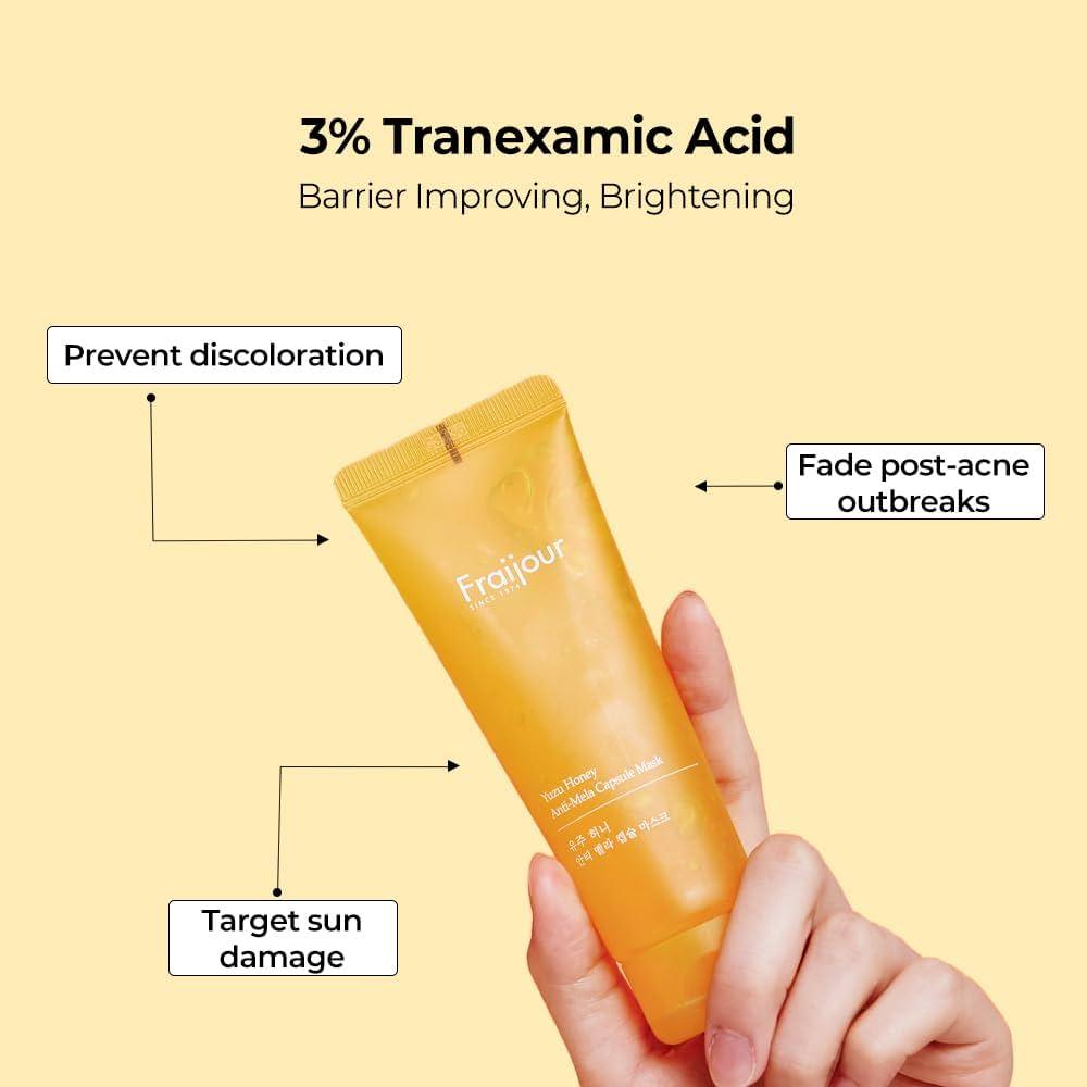 Освітлююча капсульна незмивна маска Fraijour Yuzu Honey Anti-Mela Capsule Mask 75 мл, фото 1