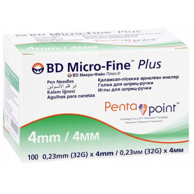 BD Micro-Fine™ Голки для шприц-ручки 32 G (0,23 x 4 мм)