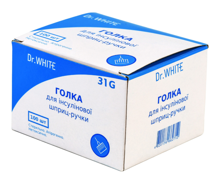 Голка для інсулінової шприц-ручки Dr.White 0,25х5 mm (мм) 31G