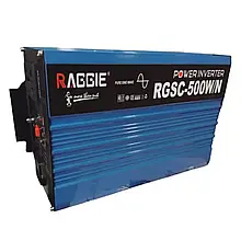 Перетворювач напруги інвертор RAGGIE GSC 500 W 12 V із зарядним пристроєм із правильною чистою синусоїдою