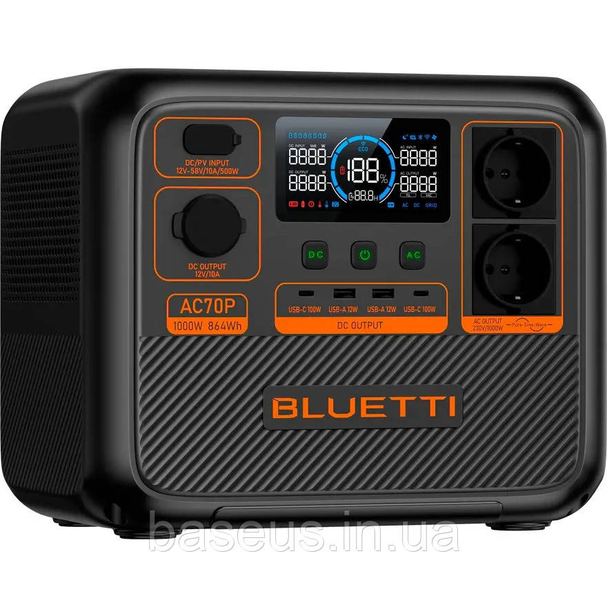 Зарядна станція Bluetti Portable Power Station AC70P 1000W