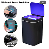 Сенсорне сміттєве відро для сміття автоматичне 16 л розумне смарт сіре чорне Контейнер з автоматичною кришкою із сенсором датчиком, фото 2