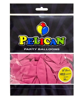 Кульки латексні 10" (25см) пастель рожевий Pelican 50шт (810013) KNZ