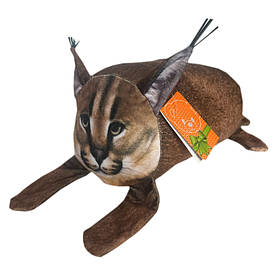 М`яка іграшка подушка антистрес Котик коричневий плюш Україна Копиця 41*17*17см (00072-8)