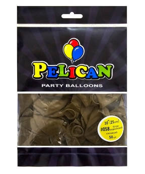 Кульки латексні 10" (25см) вінтажний блідо-коричневий Pelican 50шт (810058) KNZ, фото 1