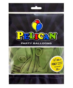 Кульки латексні 12" (30см) вінтажний оливково-зелений Pelican 50шт (812067) KNZ, фото 1