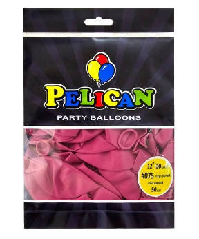 Кульки латексні 12" (30см) вінтажний пурпурний Pelican 50шт (812075) KNZ, фото 1