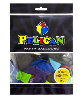 Кульки латексні 12" (30см) пастель асорті квітів Pelican 50шт (812099) KNZ