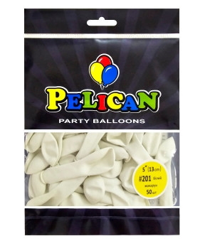 Кульки латексні 5" (13см) макарун білий Pelican 50шт (805201) KNZ