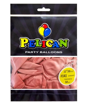 Кульки латексні 12" (30см) перламутр рожевий Pelican 50шт (812141) KNZ