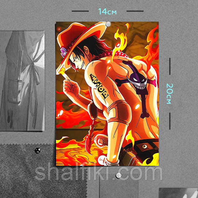 "Портгас Д. Ейс (Ван Піс / One Piece)" плакат (постер) розміром А5 (14х20см), фото 1