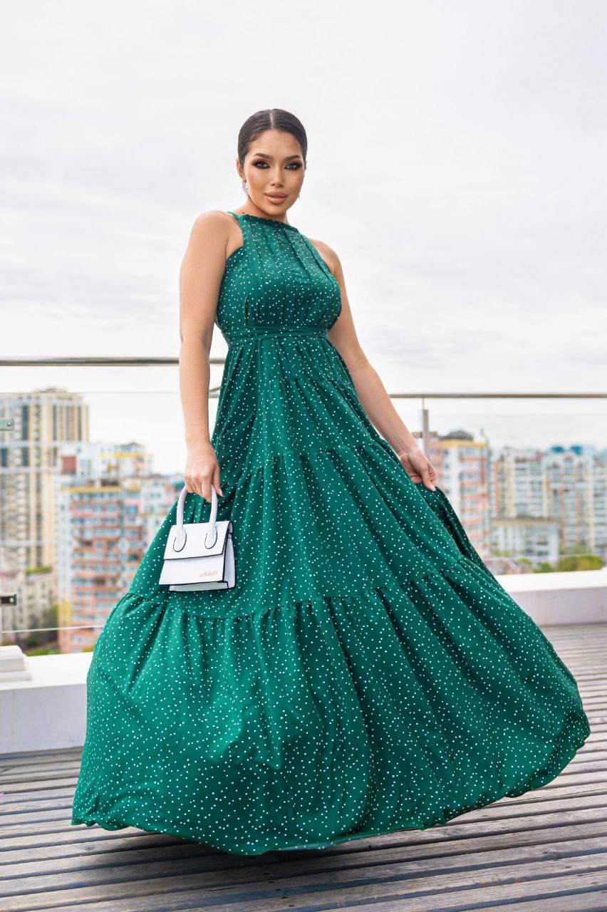 Ярусний сарафан максі довжина, спина на зав'язках, розміри 42-44, 44-46, фото 1