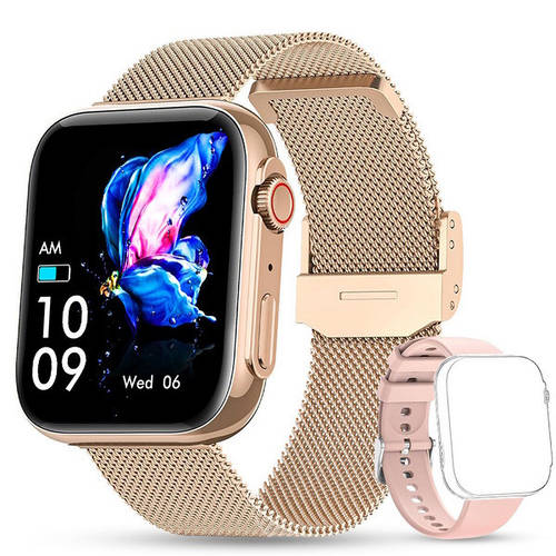 Умный Смарт Часы Smart Sensation Gold 2 Ремешки Золотые Для Девушки С ...