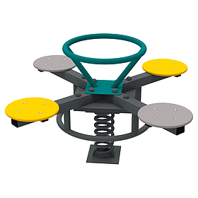 Дитяча вулична гойдалка на пружині Карусель 4-х місна на майданчик