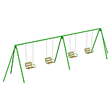 Дитяча металева вулична гойдалка Океан 4-х містна (Сидіння W1), фото 5