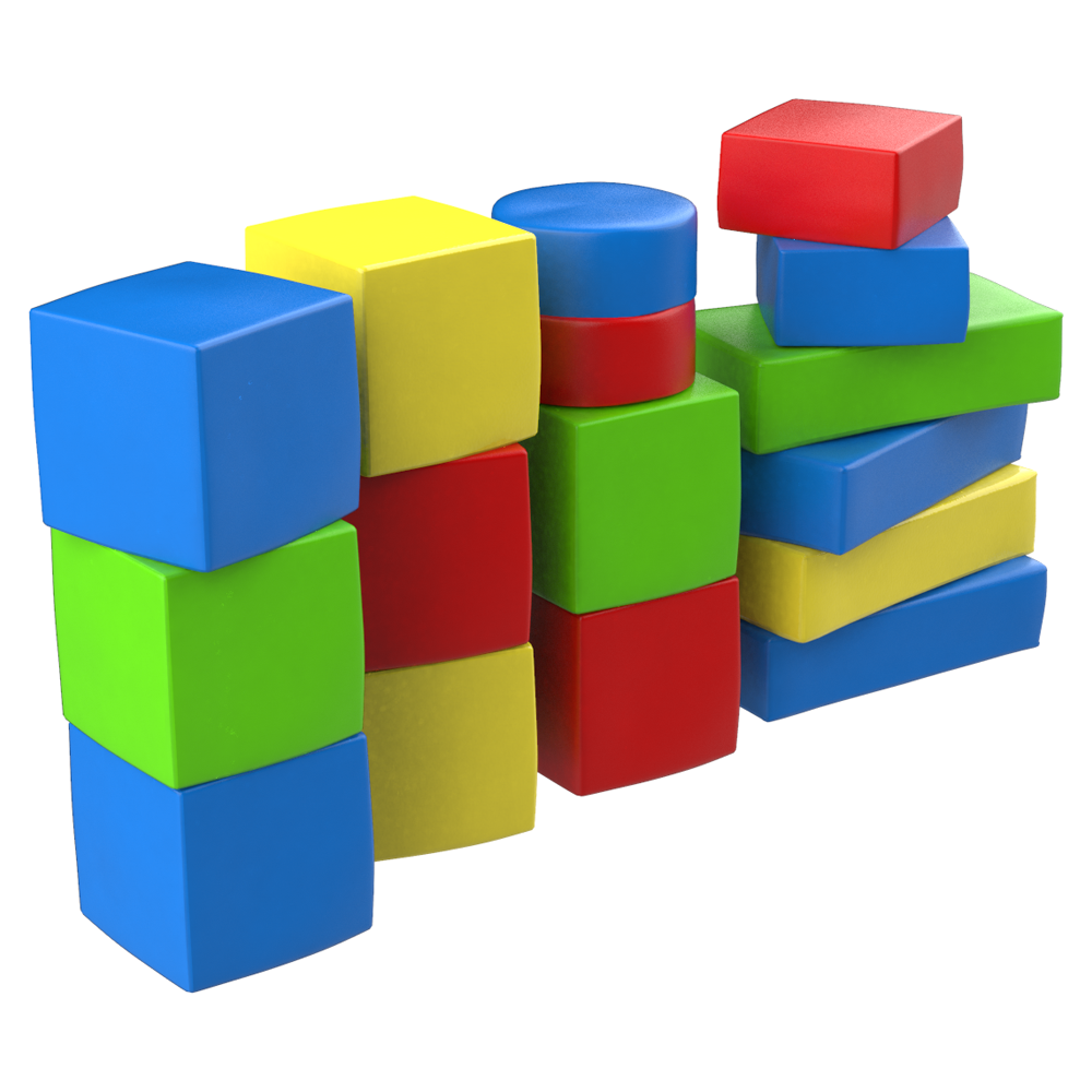 Ігровий модульний конструктор Гра 10 елементів дитячий різнокольоровий з екошкіри Premium в ігрову кімнату, фото 1