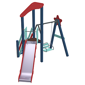 Дитячий ігровий комплекс Alien з металевою горкою 180см і гойдалкою на майданчик