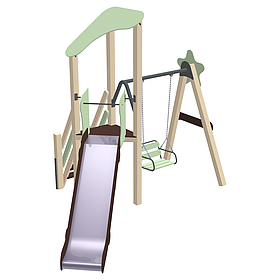 Дитячий вуличний комплекс Alien ігровий з металевою горкою 60см і гойдалкою