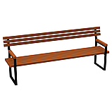 Вулична лавка Класік з поручнями та зі спинкою для саду або в парк, фото 2