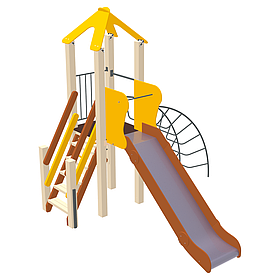 Ігровий дитячий вуличний комплекс Бешкетник з металевою горкою 120см і лазами