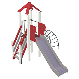 Дитячий ігровий вуличний комплекс Бешкетник з пластиковою горкою 120см і лазами