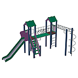 Дитячий вуличний комплекс Вагончик з пластиковою горкою 90см і рукоходом, фото 3