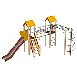 Дитячий вуличний комплекс Вагончик з пластиковою горкою 90см і рукоходом, фото 4