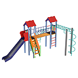 Дитячий вуличний комплекс Вагончик з пластиковою горкою 90см і рукоходом, фото 7