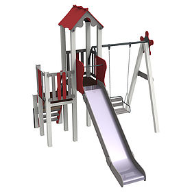 Комплекс дитячий ігровий Свято з металевою горкою 60см і гойдалкою вуличний